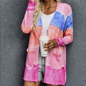 NWOT Ombré Print Button Up Cardigan- XL